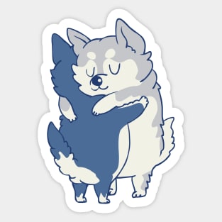 Husky Hugs Sticker